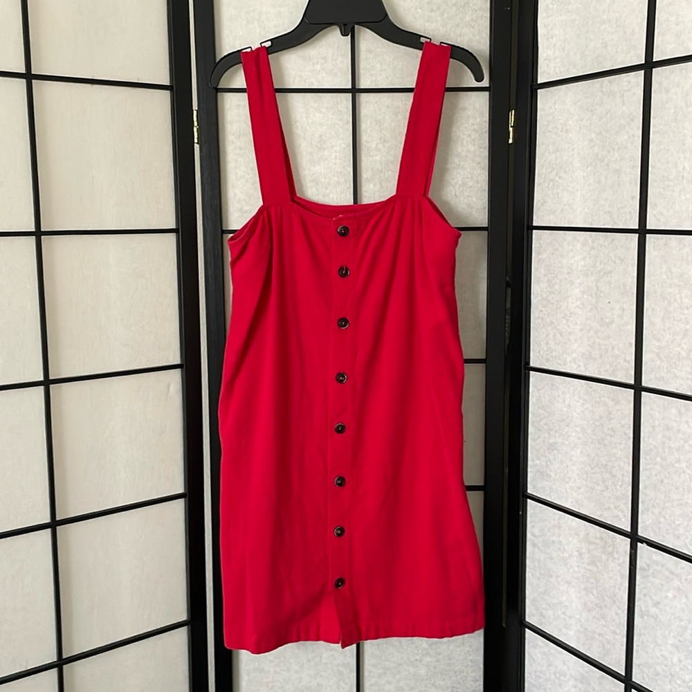 Button Down Red Dress